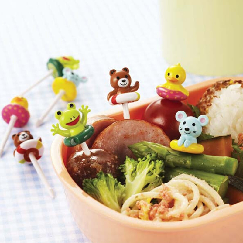 Cute Cartoon Bento Box Food Picks - Mini Plastic Fruit Toothpicks