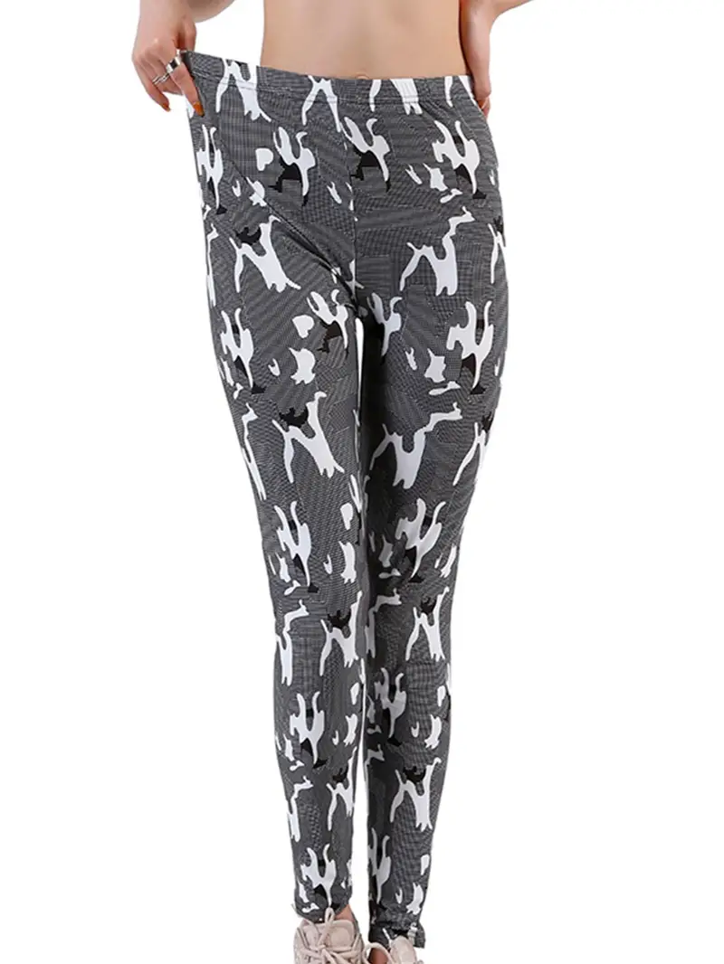Women Fitness Camouflage Leggings Asymmetric Print Workout - Temu