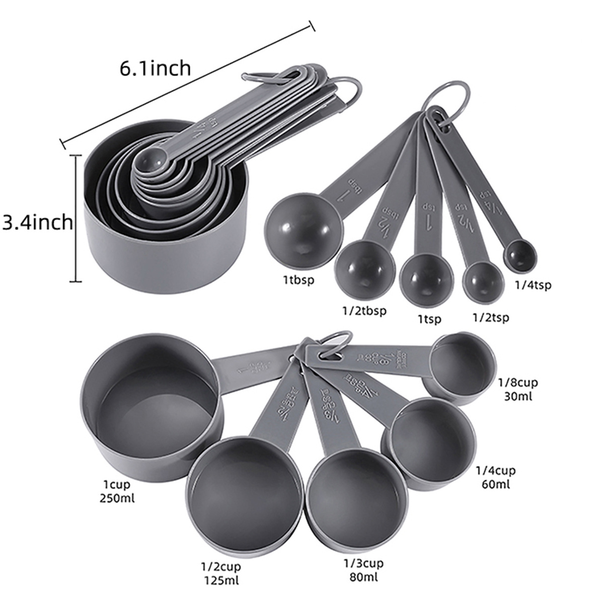 13pcs, Juego De Tazas Y Cucharas Medidoras De Acero Inoxidable - Perfecto  Para Ingredientes Secos Y Líquidos - Gadgets De Cocina, Cosas De Cocina Y  Artículos Para El Hogar - Temu