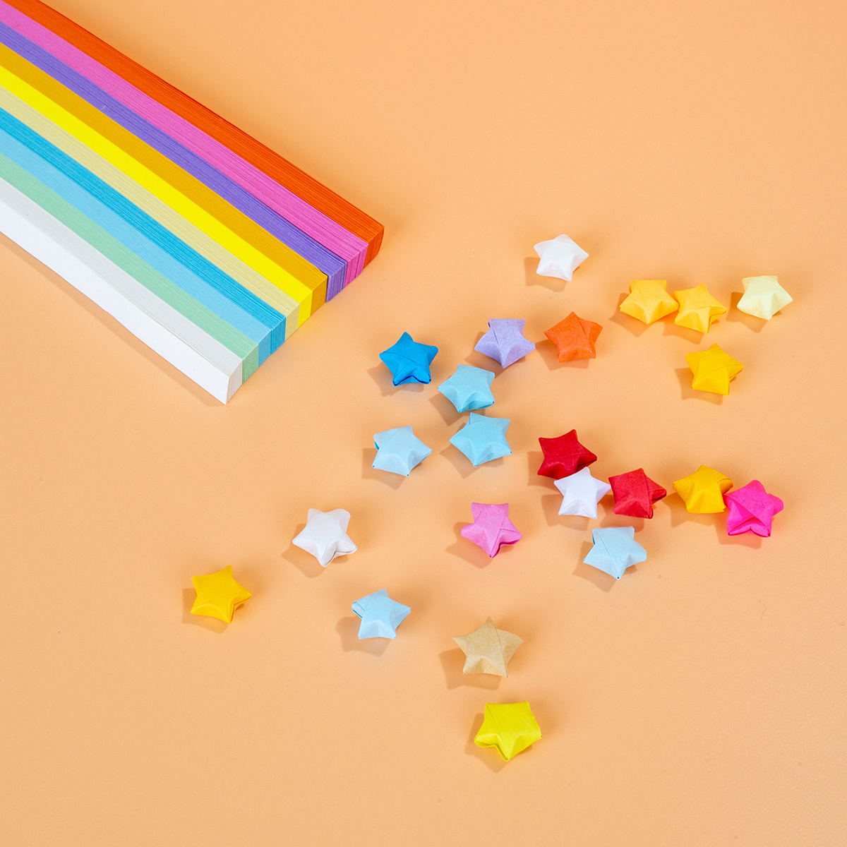 7 Colors Origami Star Paper Double Sided Lucky Colorful Star - Temu