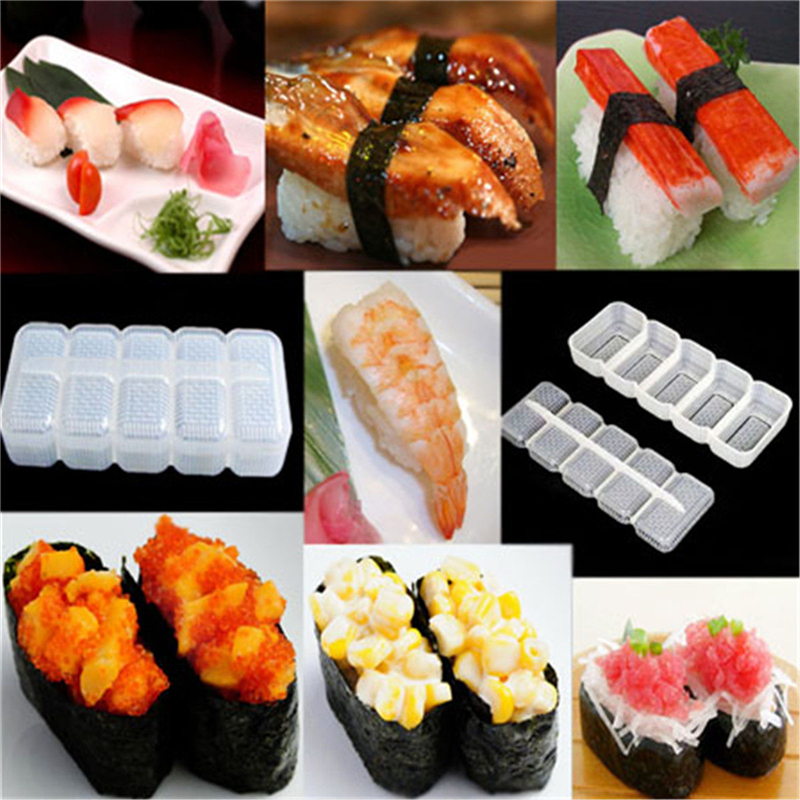 6 Set Rice Ball Mold Sushi Mold Case Box Press Mold Nigiri Rolls Maker  Press Bento Tool for DIY Kitchen Tools