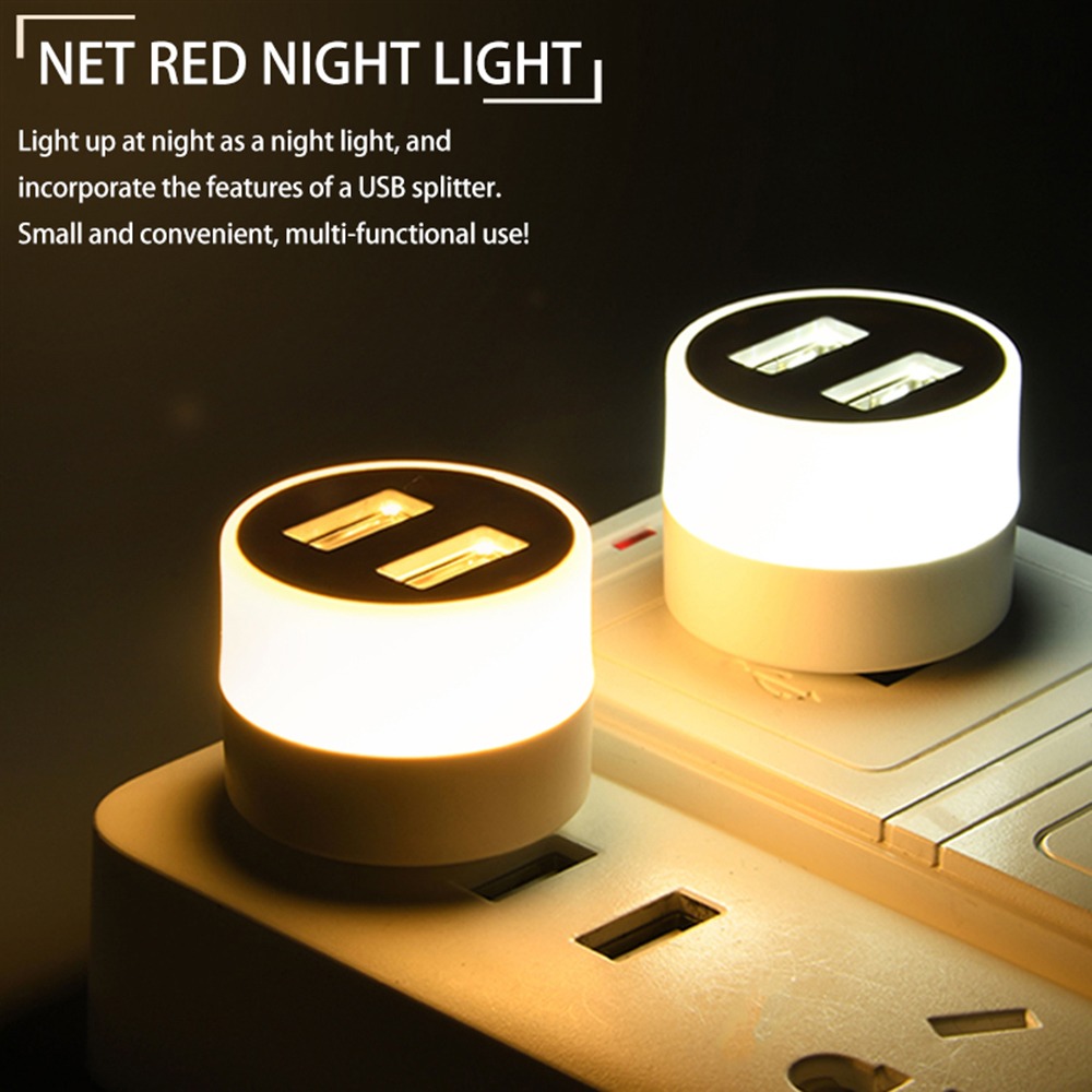 Small Led Eye protection Reading Night Light Dual Usb Plugs - Temu