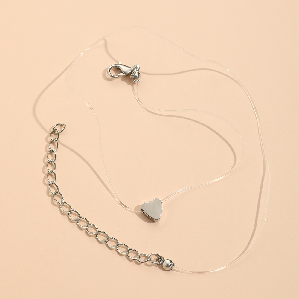 Simple Transparent Fishing Line Love Peach Heart Pendant - Temu