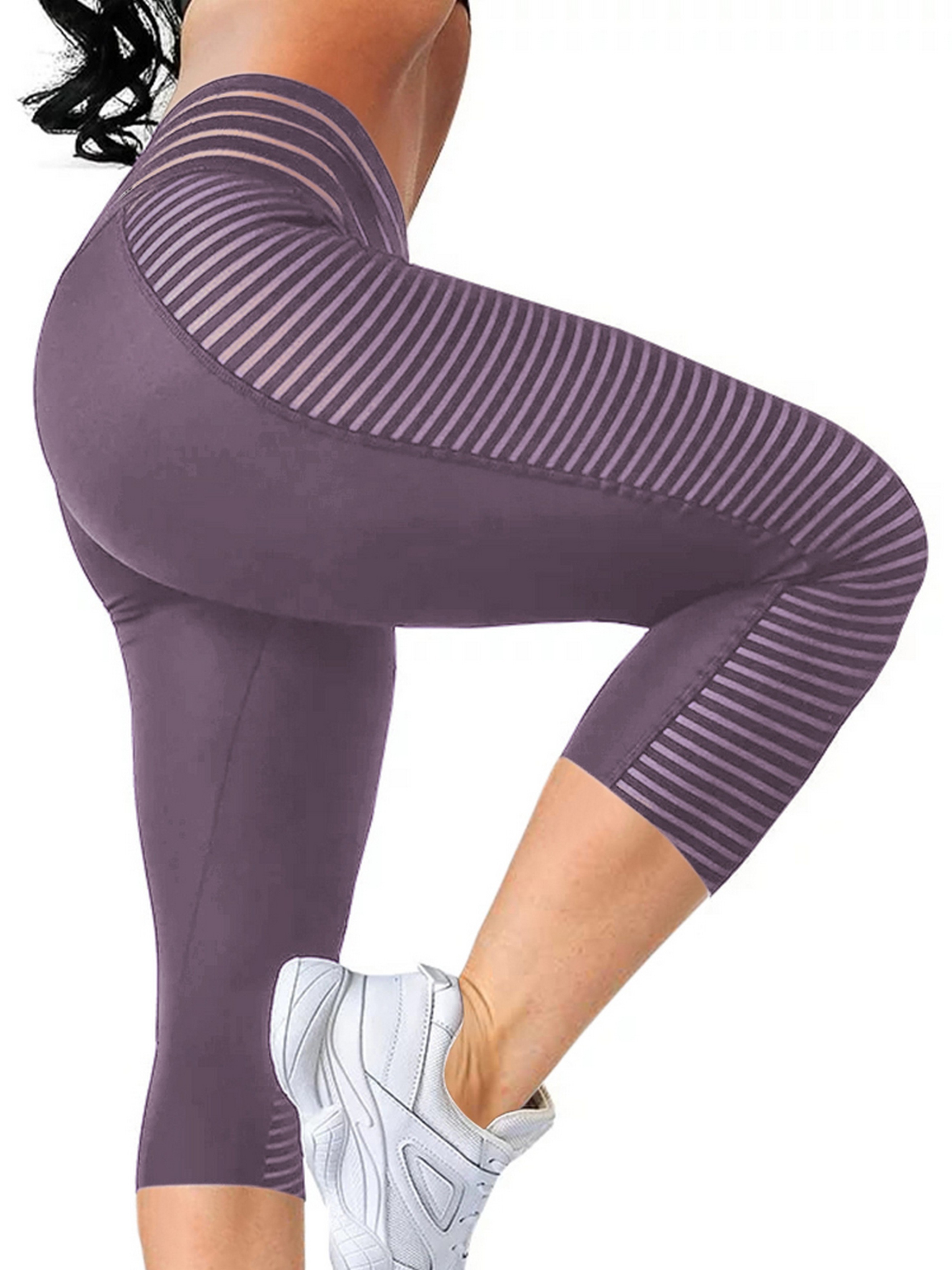 High Waist Contrast Mesh Leggings for Women - Sexy Yoga Pants for Fitness  and Workout - Breathable Activewear