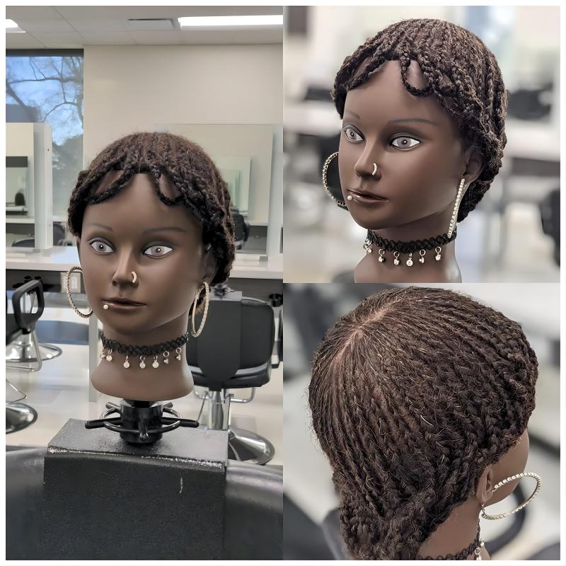 African American Mannequin Head With 100% Human Hair Kinky Curly Manikin  Head Training Head Cosmetology Doll Head For Hairdresser Practice Styling  Braiding With Clamp Stand (14 Inch)