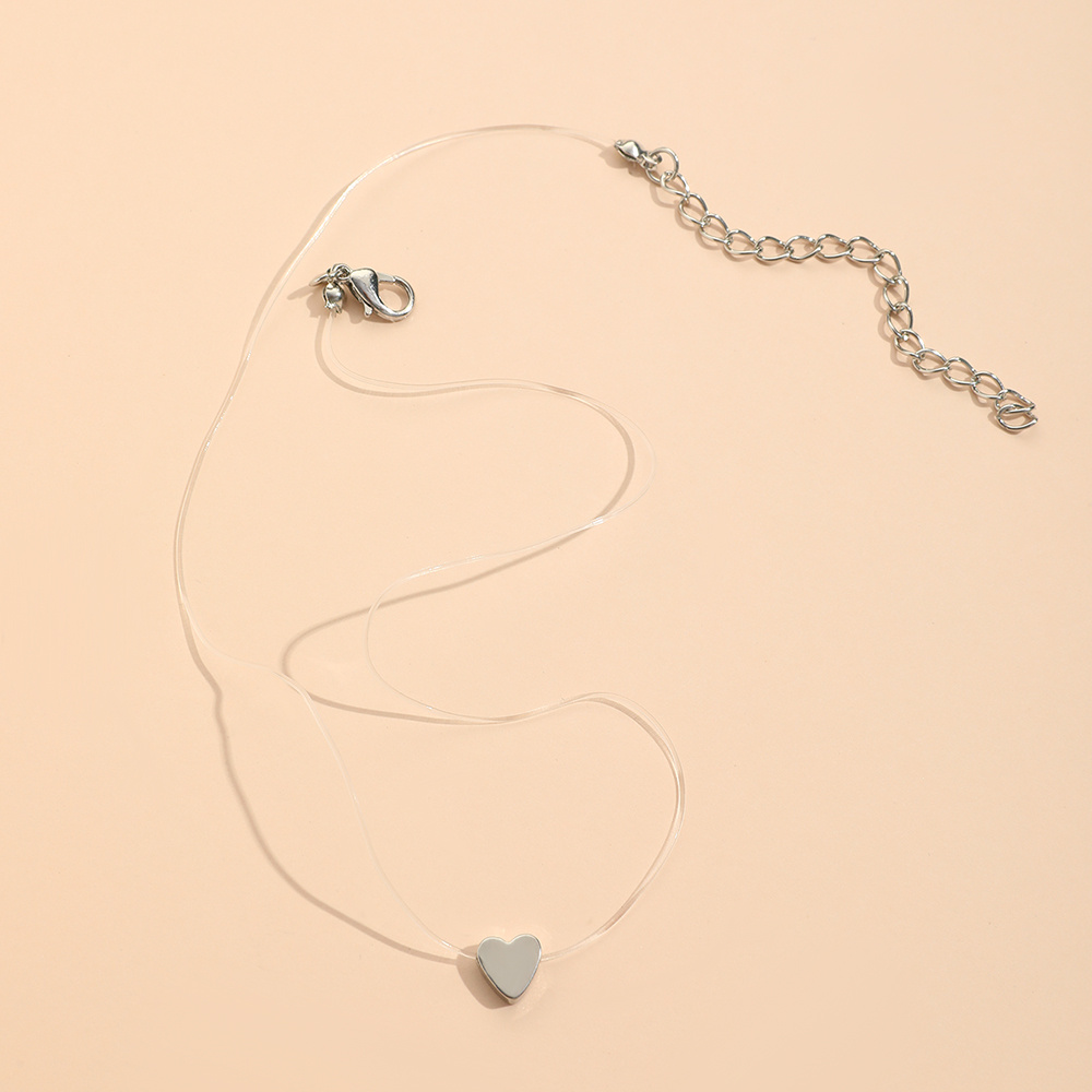 Simple Transparent Fishing Line Love Peach Heart Pendant - Temu Canada