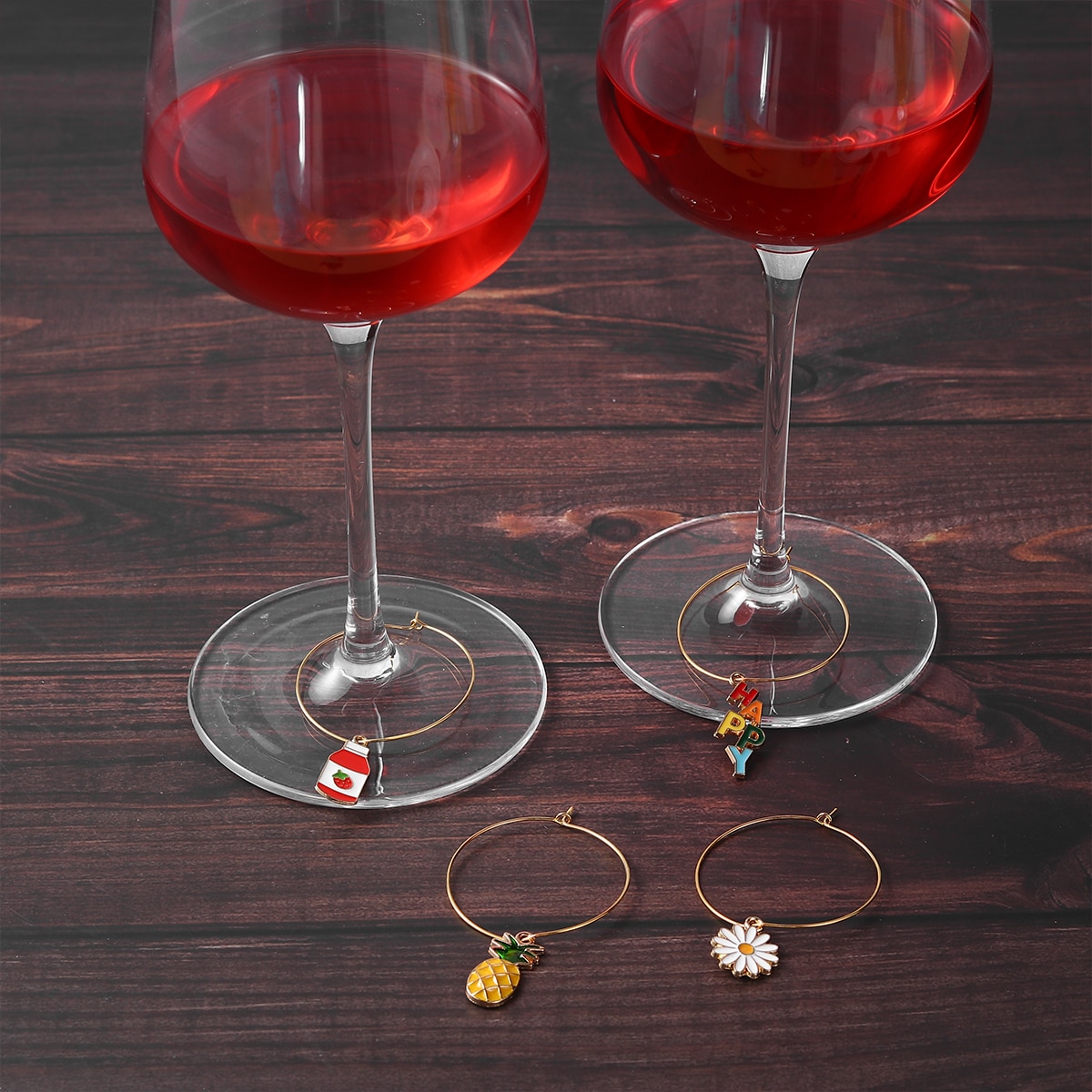 24 Pcs Wine Glass Charms Tags, Silicone Wine Glass Drink Markers