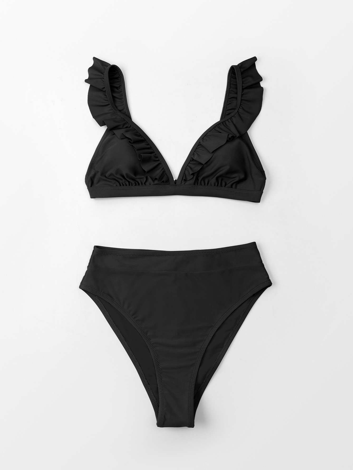 Womens Sexy Swimsuit with Tassels and Strap Bikini Ruffle Bandeau Bikini,  Black, Small : : Clothing, Shoes & Accessories