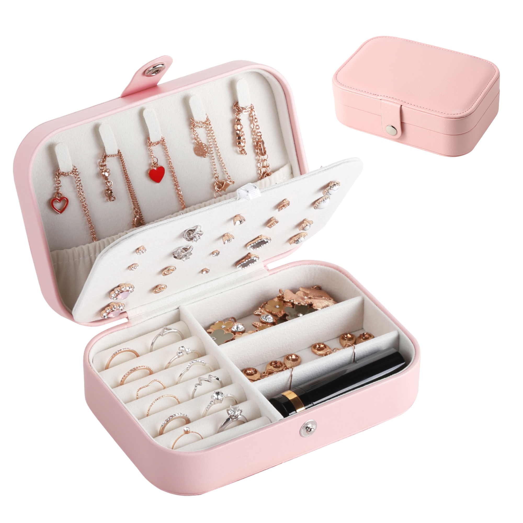 Stylish And Secure Jewelry Box For Earrings, Bracelets, Necklaces, And  Rings - Perfect For Travel And Storage - Temu