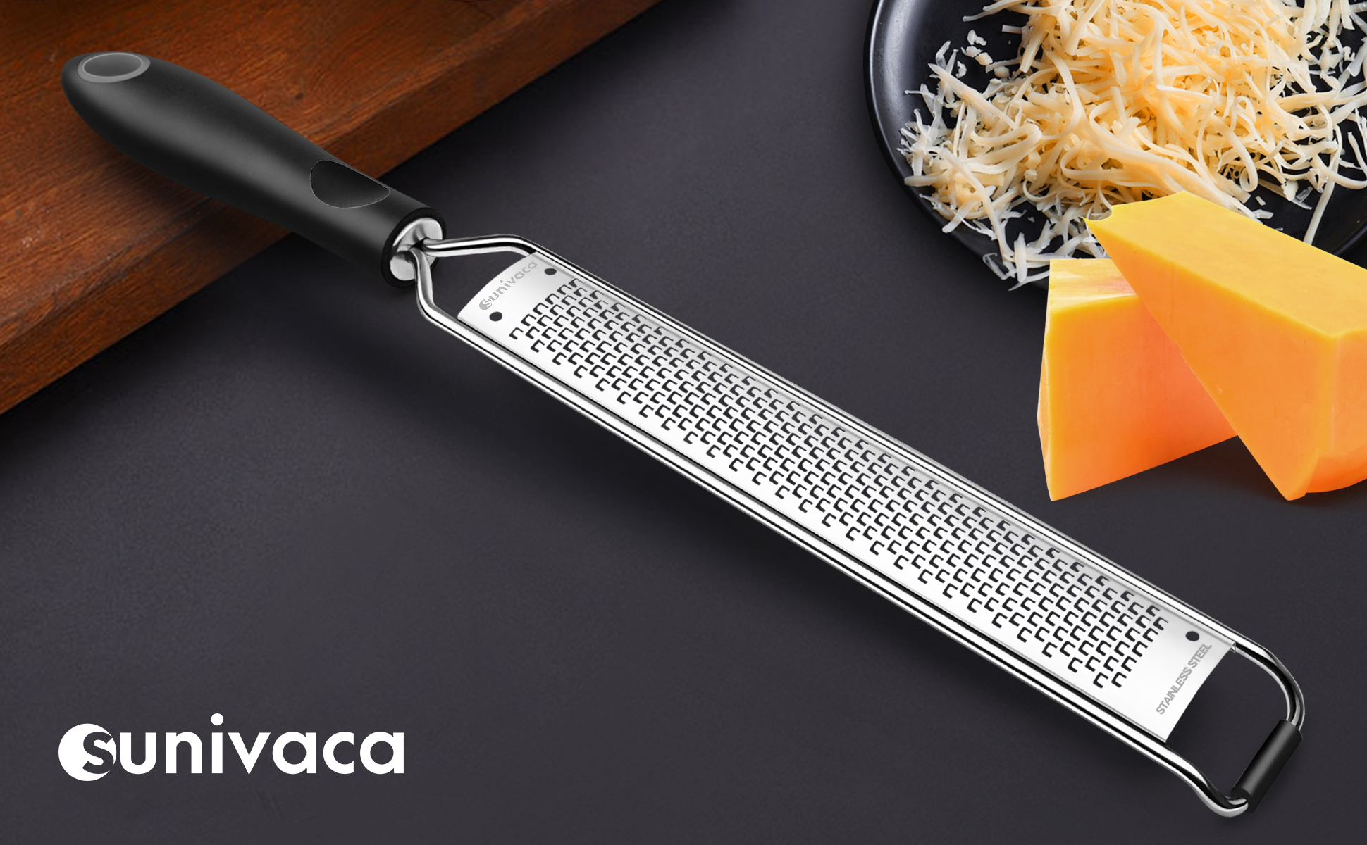 Sunivaca Zester, Lemon zester tool, Citrus Zester Grater with Handle,  parmesan cheese grater, Sharp Fine Premium Stainless Steel Blade Heavy  Duty