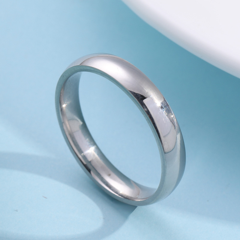 4mm Wide Glossy Couple Ring in 3 Colors