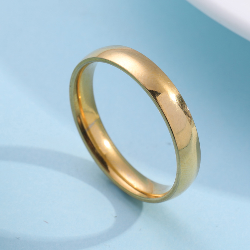 4mm Wide Glossy Couple Ring in 3 Colors