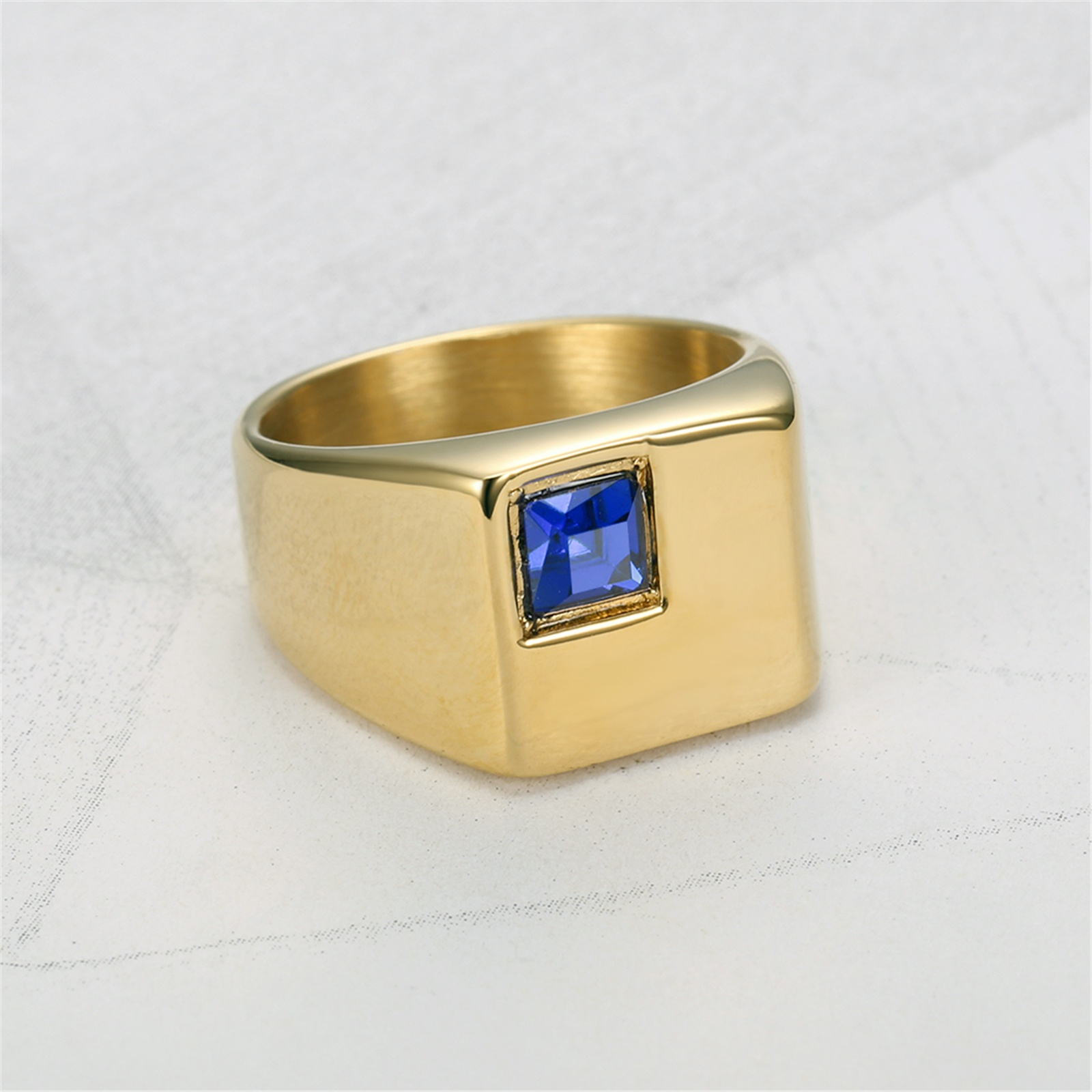 Square Zircon Stainless Steel Ring