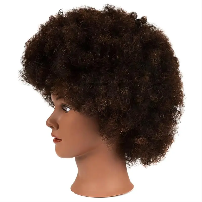 Afro Curly Mannequin Head With Human Hair Manikin Curly Hair - Temu New  Zealand