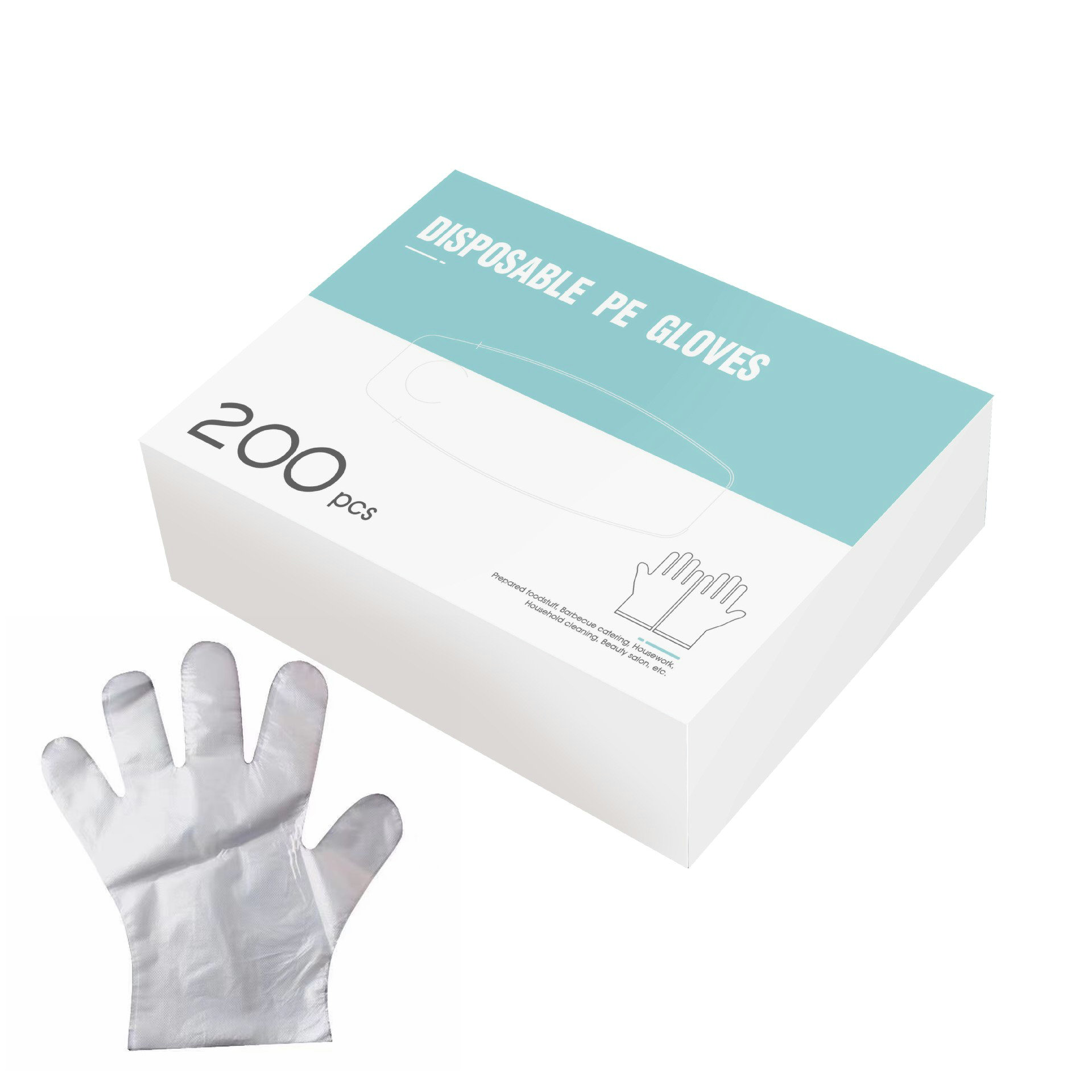 200 Unids/caja Guantes Desechables Pe Guantes Calidad - Temu