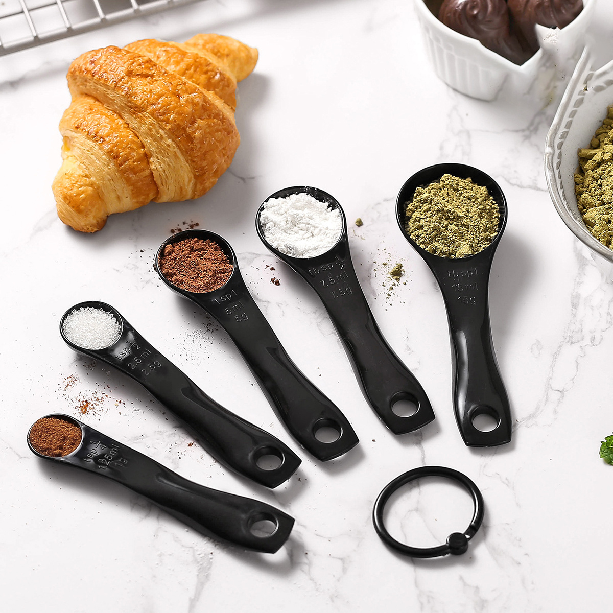 Ensemble de 5 outils de cuisine pour la pâtisserie, cuillère doseuse en  plastique - Temu Belgium