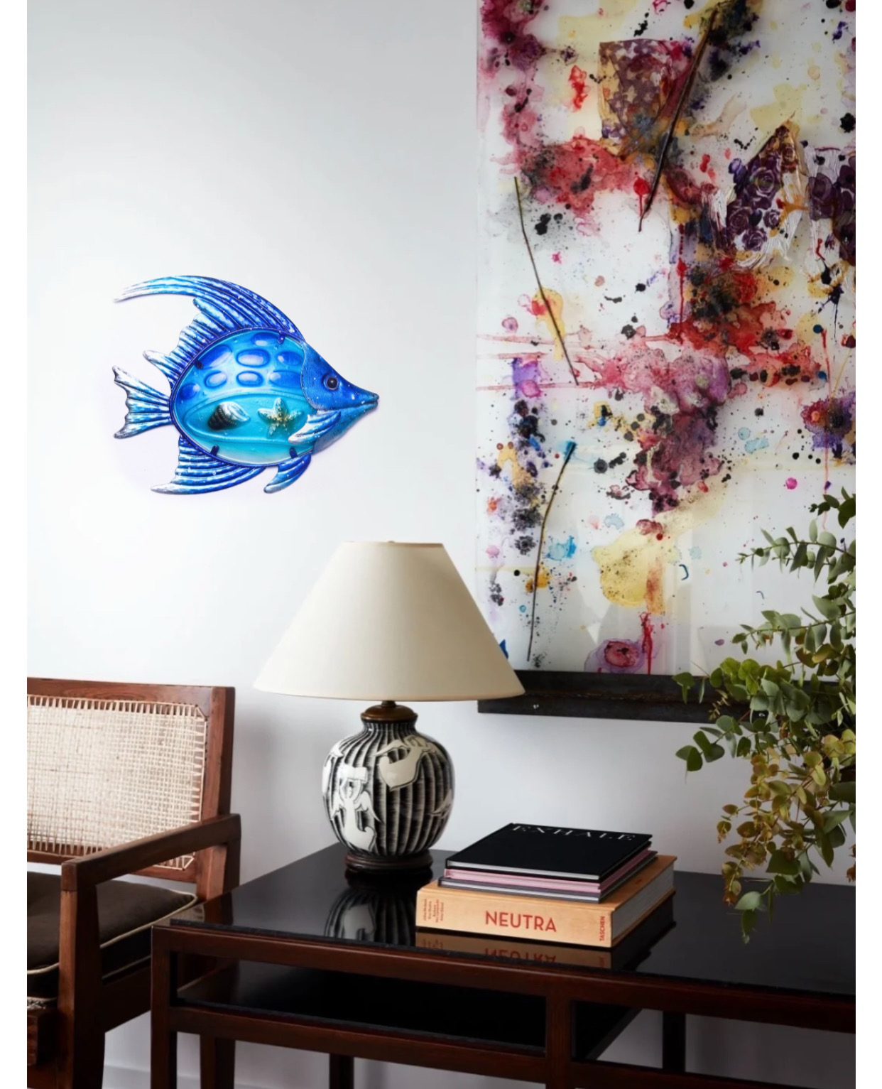 Beautiful Blue Fish Wall Art Perfect Home Decor Patio Garden - Temu