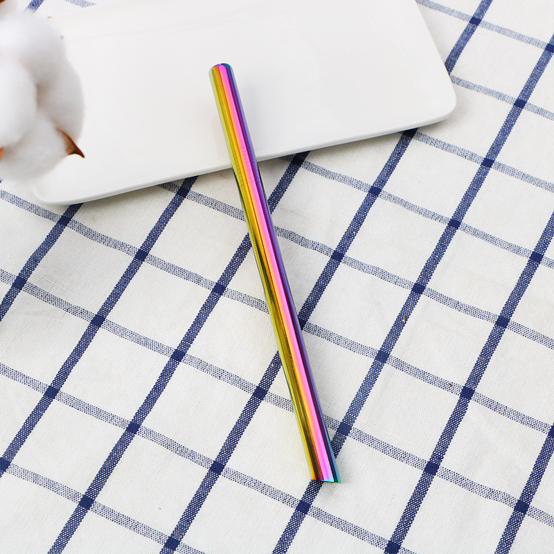 Single Straw 215*12 Angled Tip 410 Stainless Steel Drinking Straw - Polished Metal -free Sipping For Tea, , Smoothies, - Commercial & Use Straw Tube