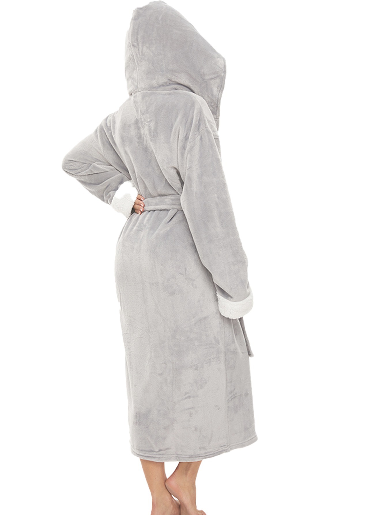 Simple Hooded Bathrobe Robe Pockets - Temu Norway