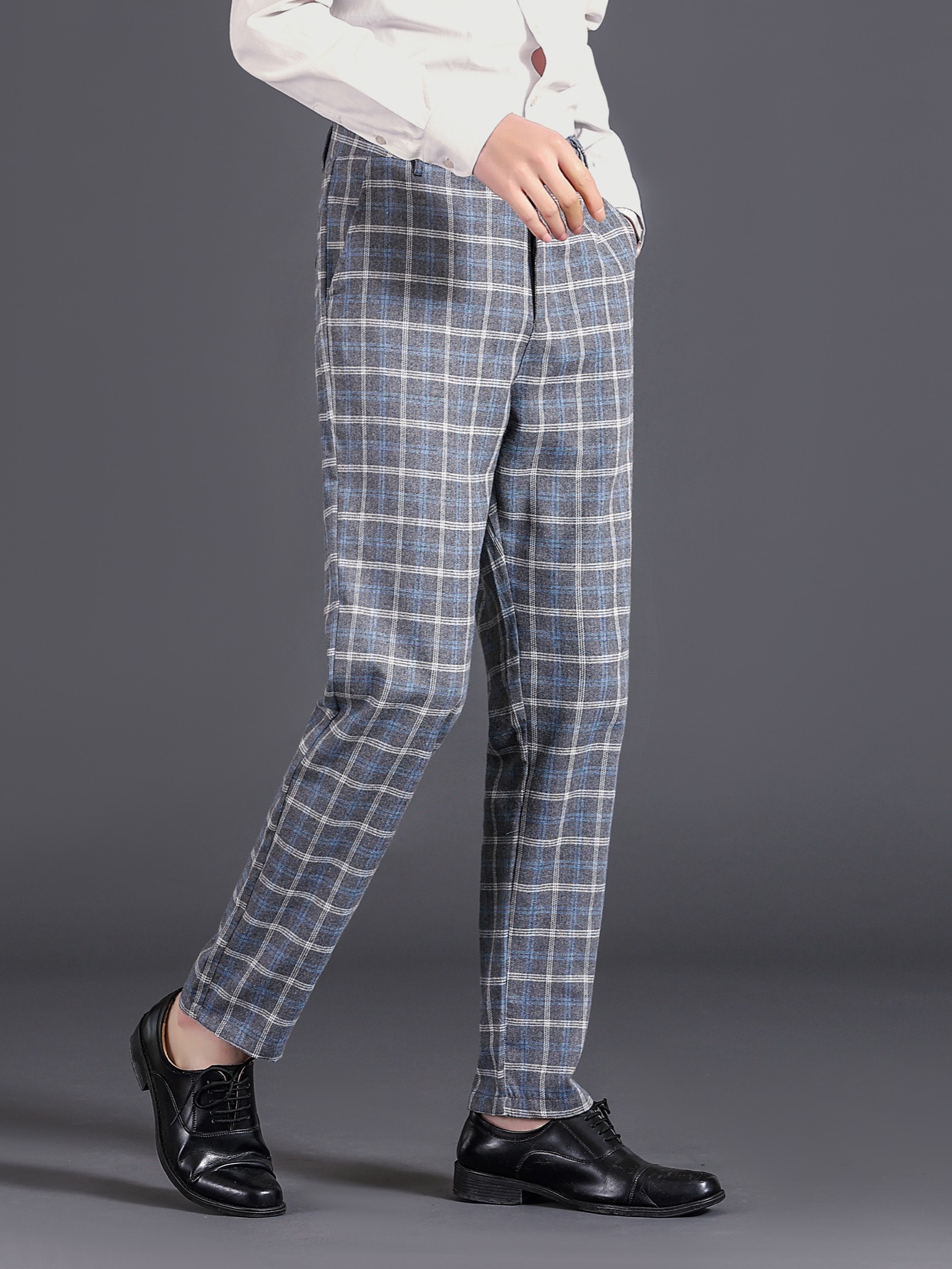 Checkered sales slim pants