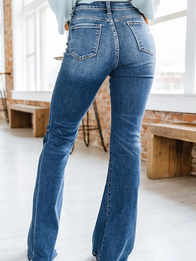 Blue high flared jeans