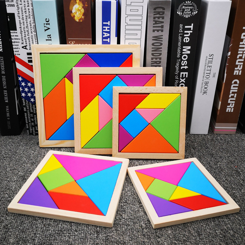 Collection House 7 Piece Wooden Tangram Puzzle for Mind Development of Kids  : : Toys & Games