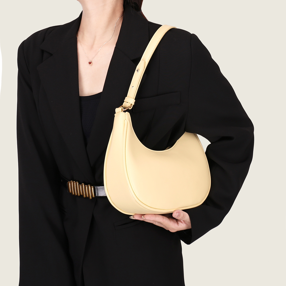 Minimalist Hobo Bag Women's Shoulder Bag, Simple All-match Underarm Bag, Solid Colour Baguette Bag,one-size