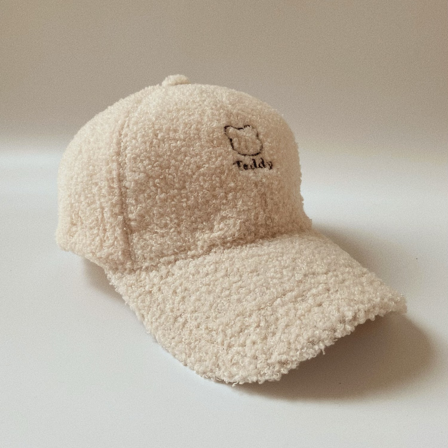 Fuzzy Teddy Pattern Warm Baseball Cap