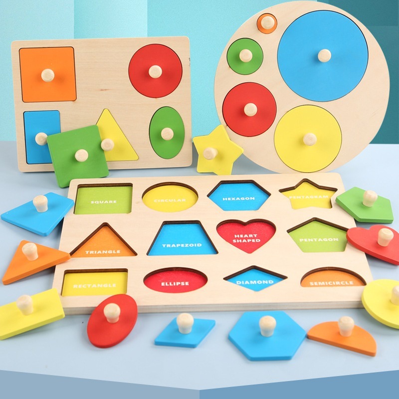 Puzzle di Legno Colori e Forme Geometriche per Bambini, Montessori  Giocattolo Jigsaw Puzzles Educativi per 1 2 3 Anni : : Giochi e  giocattoli