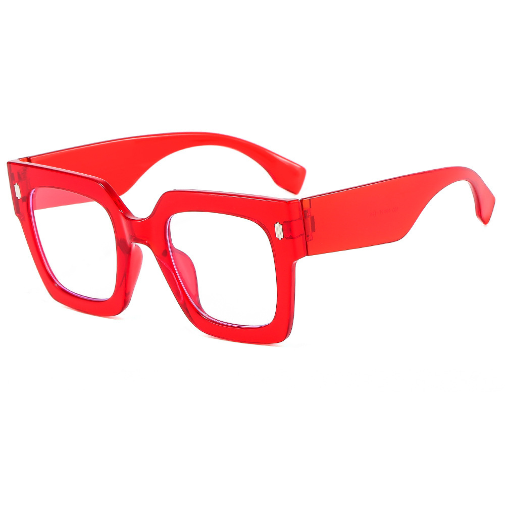 Square Large Frame Glasses Clear Lens Light Blocking Glasses Women Ladies