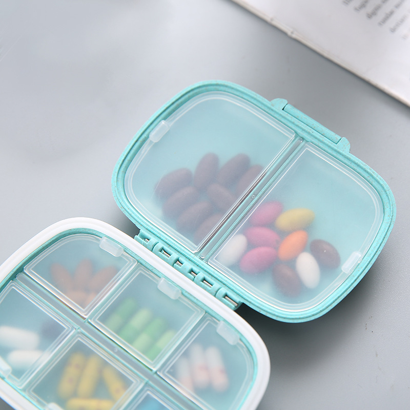 3 Pack 8 Compartments Travel Pill Box,Pill Organizer 7 Days Moisture Proof Small Pill Case for Pocket Purse Daily Portable Medicine Vitamin Holder
