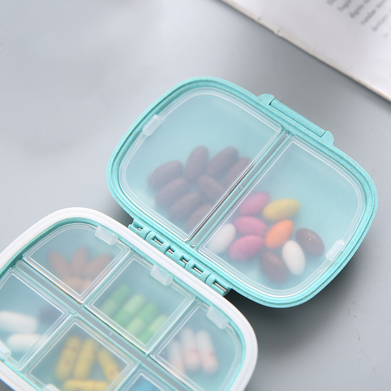 7 Compartments Travel Pill Organizer Moisture Proof Small Pill Box For  Pocket Purse Daily Pill Case Portable Medicine Vitamin Holder Container(blue)