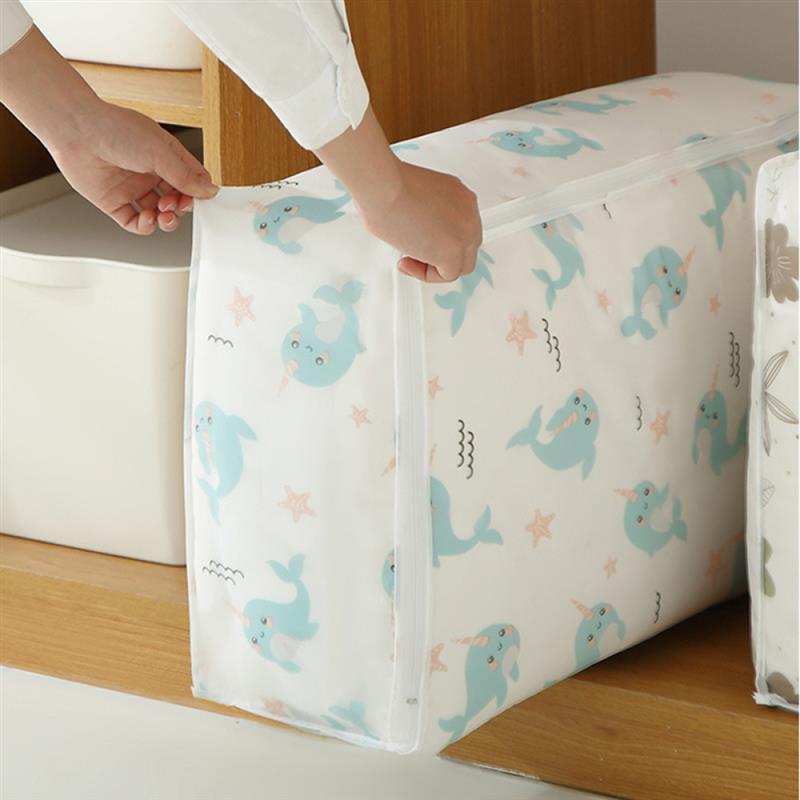 

1pc Clothing Storage Bag Printed Cotton Quilt Storage Bag Foldable Large Capacity Cotton Quilt Storage Container Waterproof Moisture-proof Dust-proof Storage Bag Personal Items Storage Bag