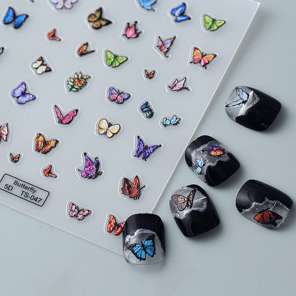 5D Butterfly Manicure Stickers Nail Art Kit
