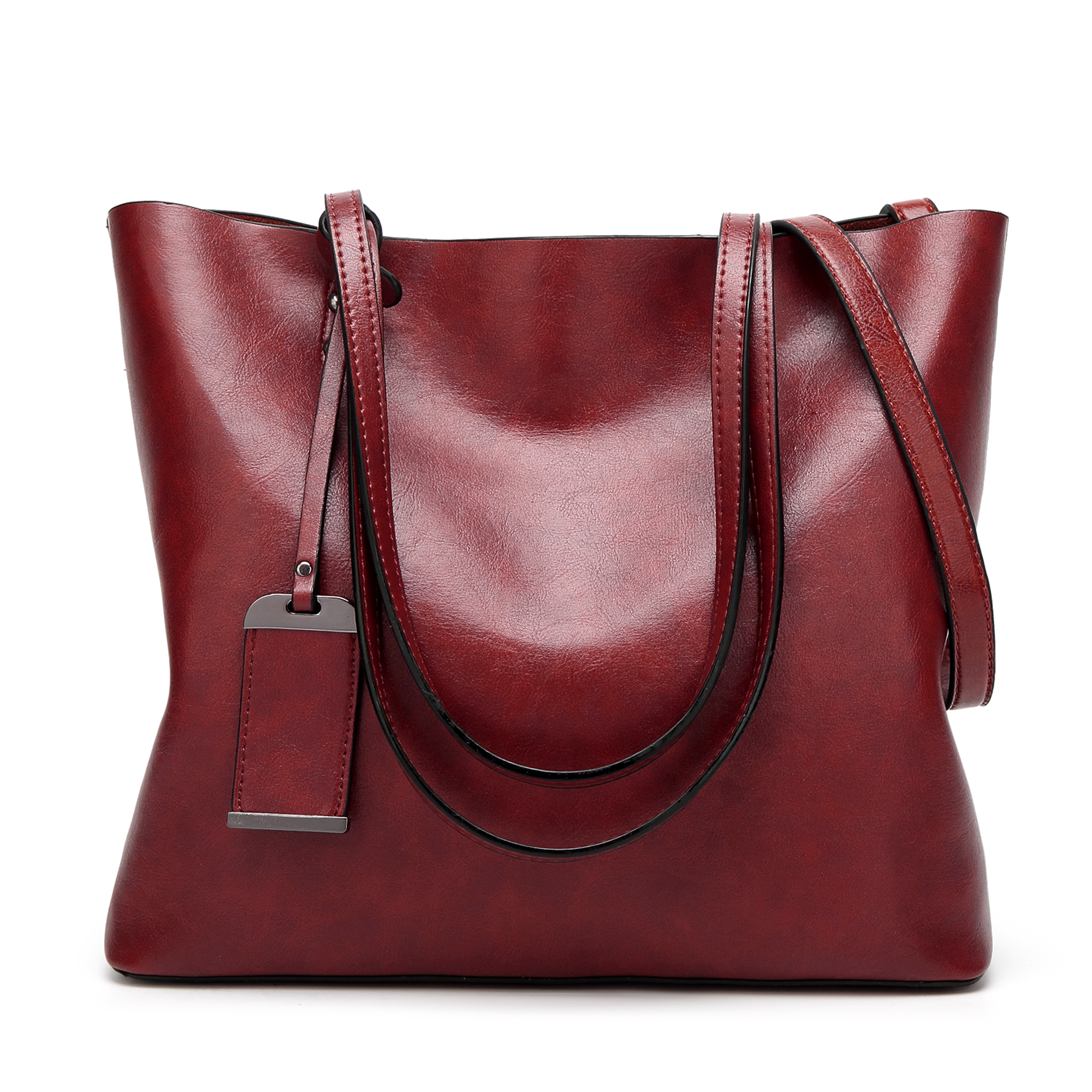 Women's Faux Leather Tote Bag, Large Capacity Shoulder Bag, Handbag ...