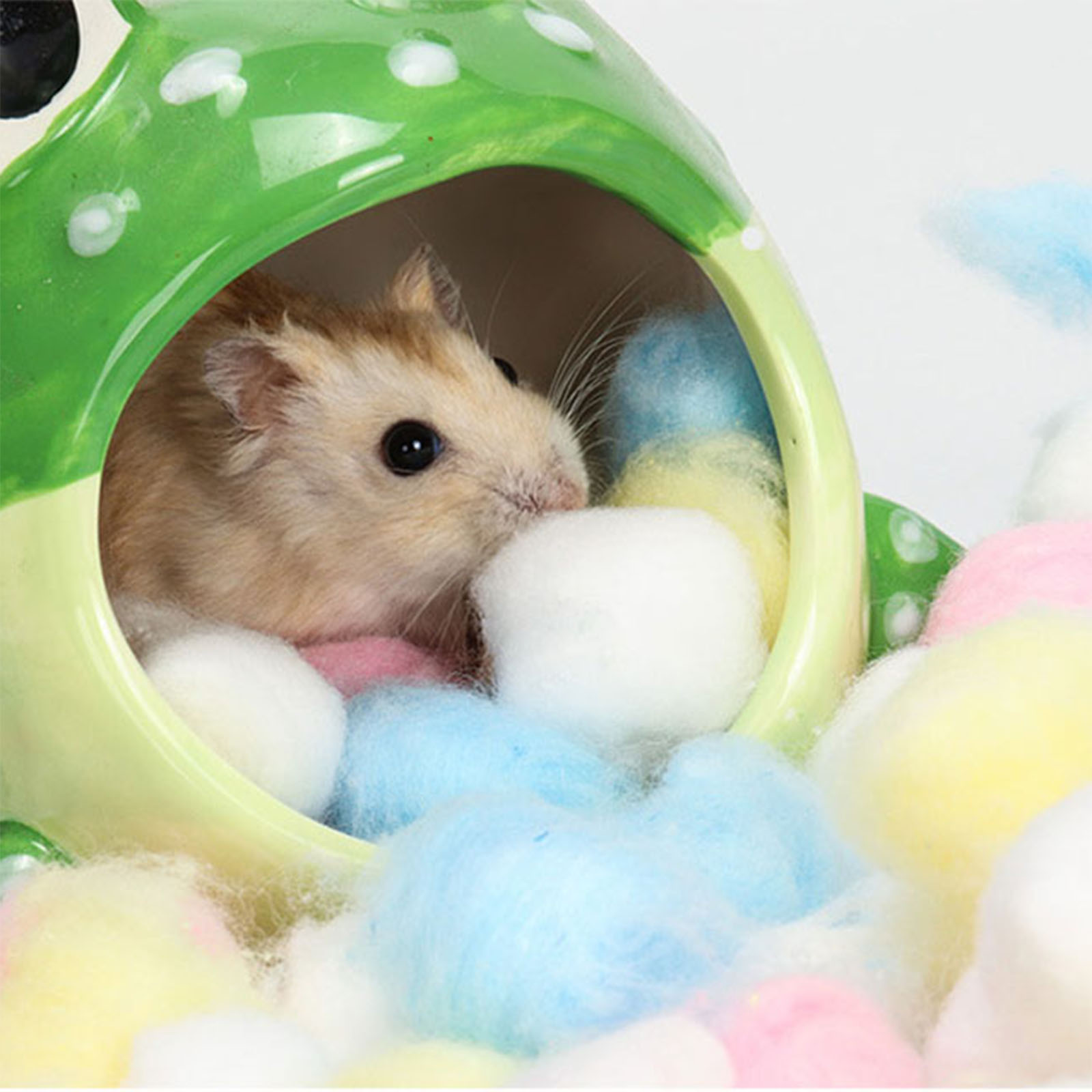 100pcs Colored Hamster Cotton Balls, Hamster Small Pet Warm Winter  Supplies, Chinchilla Small Animal Bedding Accessories