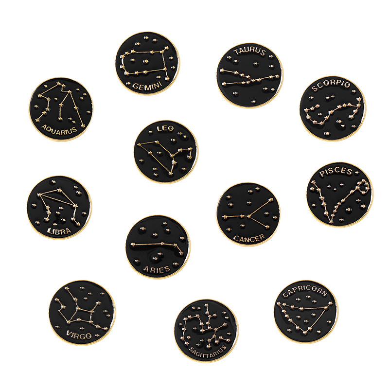 12 Constellations Enamel Pins Custom Aries Scorpio Gemini Temu 