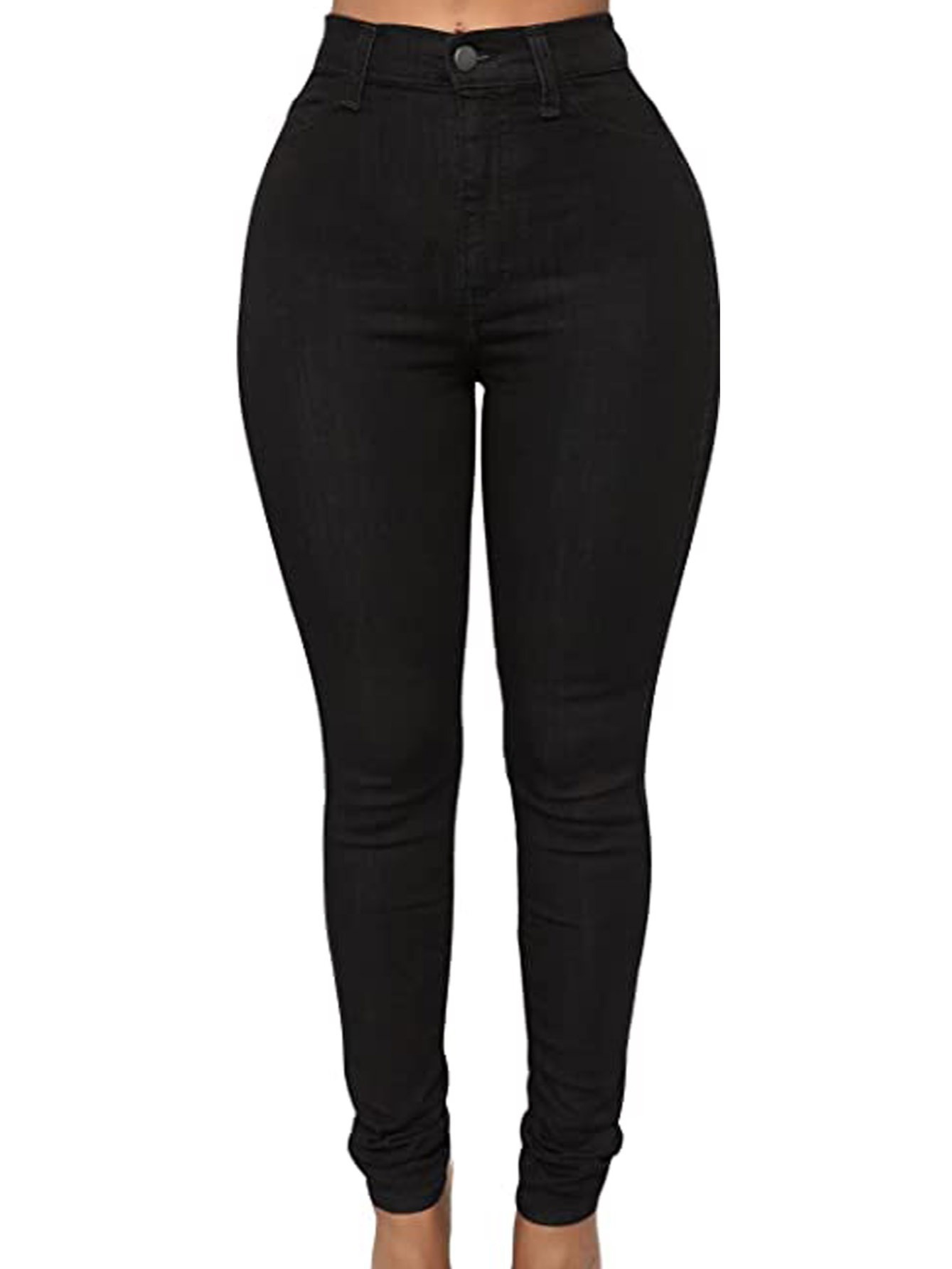 Jeans Ajustados Cintura Alta Sexy Negros Pantalones - Temu