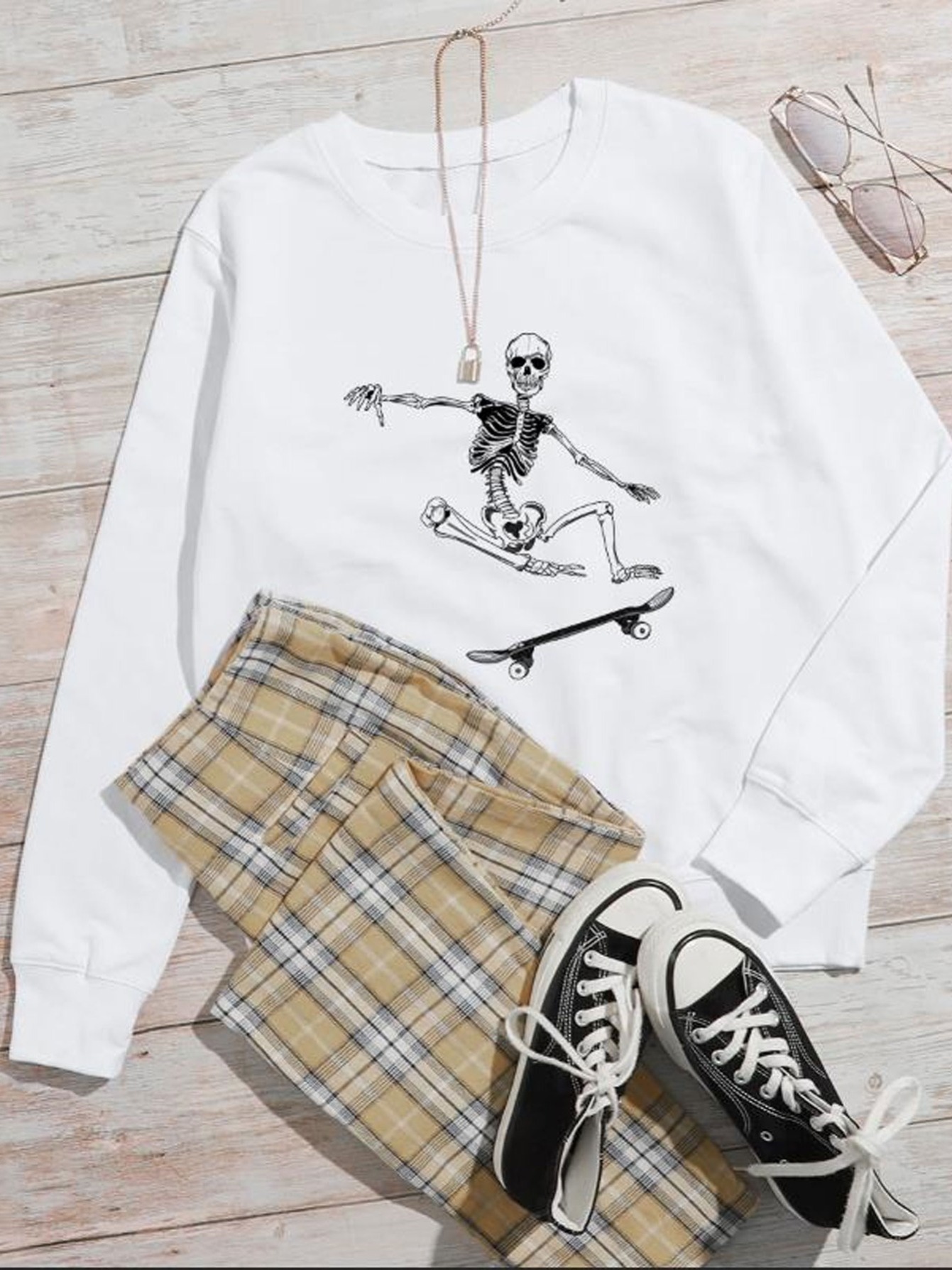 Girlzwalk Womens Skeleton Bones Print And Skeleton Hands Print Ladies
