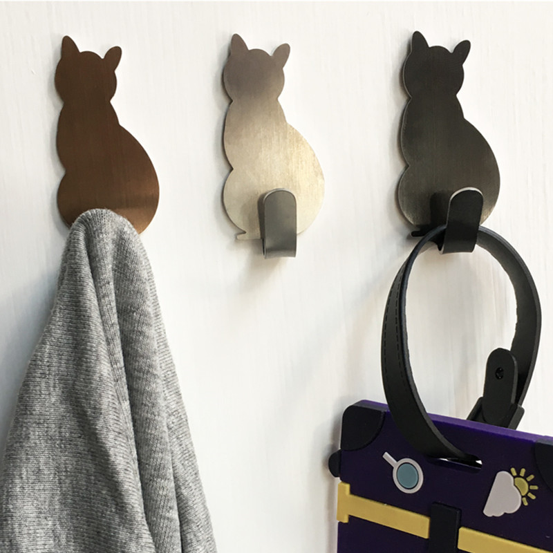 4Pcs Cartoon Cat Hook Waterproof Strong Adhesive Plastic Hooks Wall Door  Hooks Bathroom Wall Door Kitchen Key Hook - AliExpress