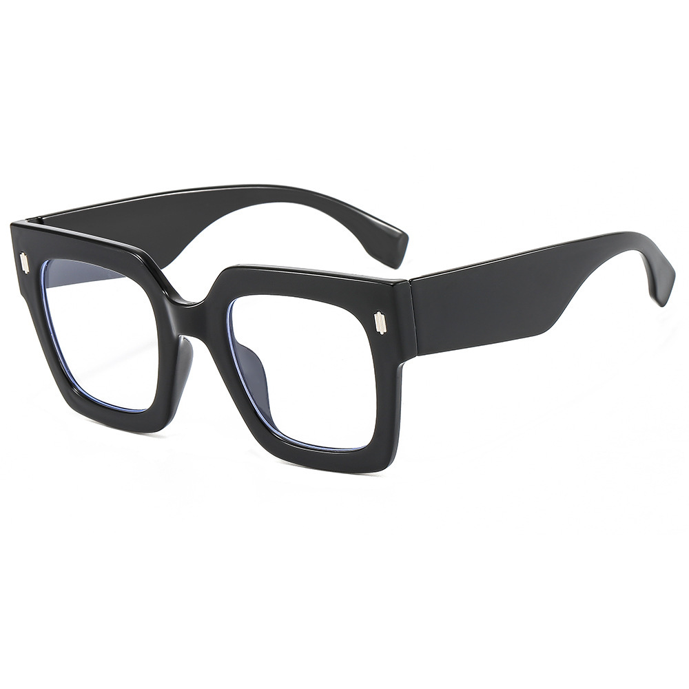 Square Large Frame Glasses Clear Lens Light Blocking Glasses Women Ladies