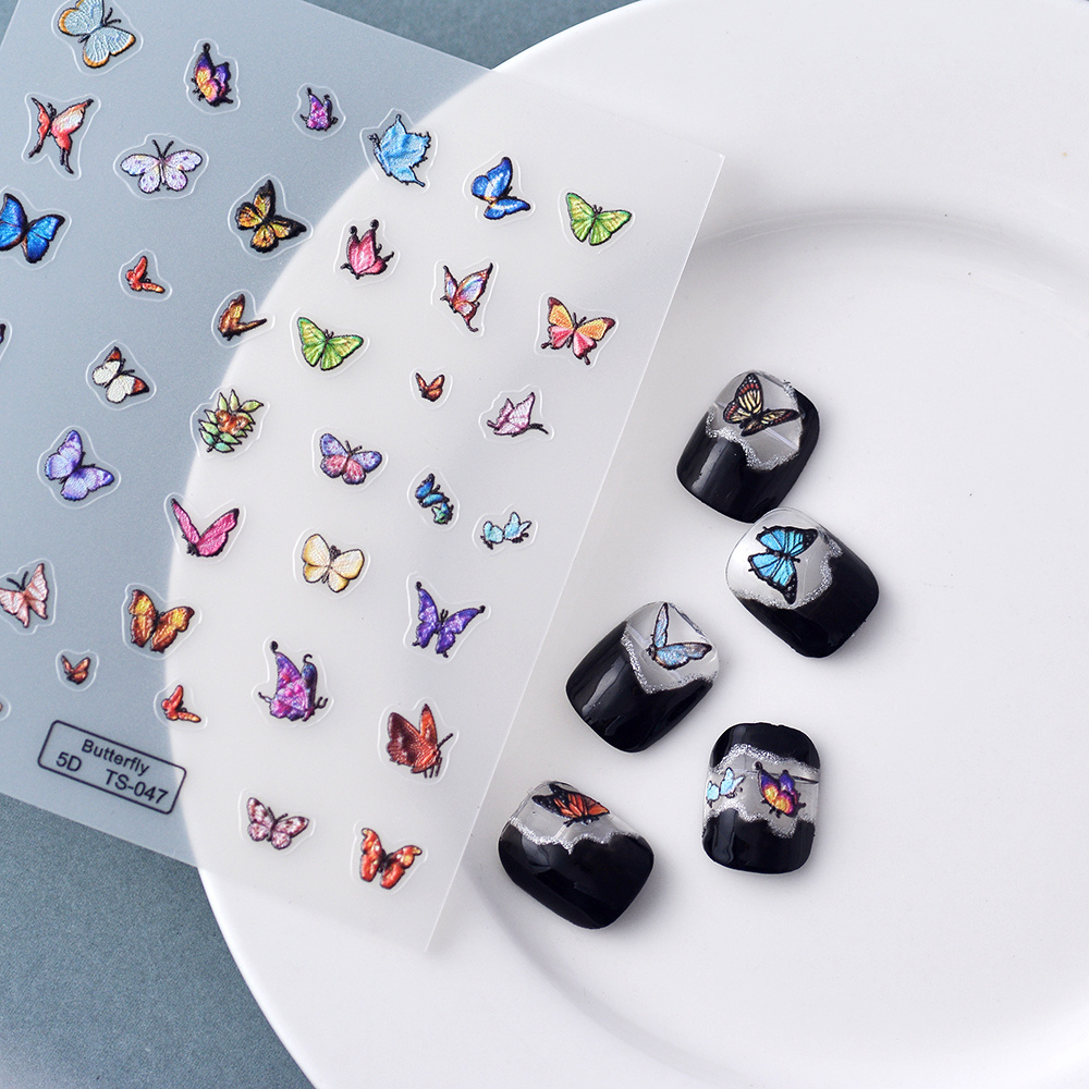 5D Butterfly Manicure Stickers Nail Art Kit