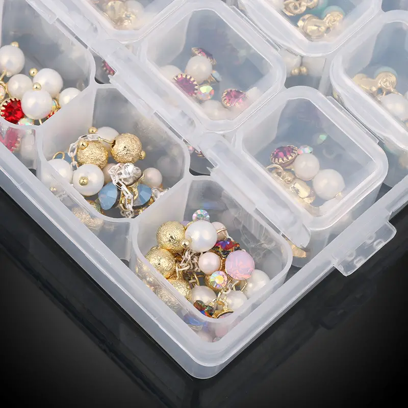 28 Grids Plastic Jewelry Box 1pc, Jewelry Organizer Clear Beads Storage  Container, Jewelry Necklace Ring Earring Storage Case