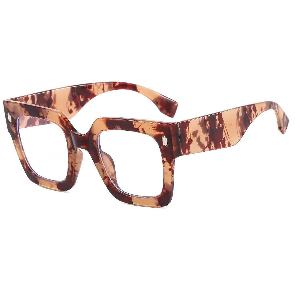 Square Large Frame Glasses Clear Lens Light Blocking Glasses Women Ladies