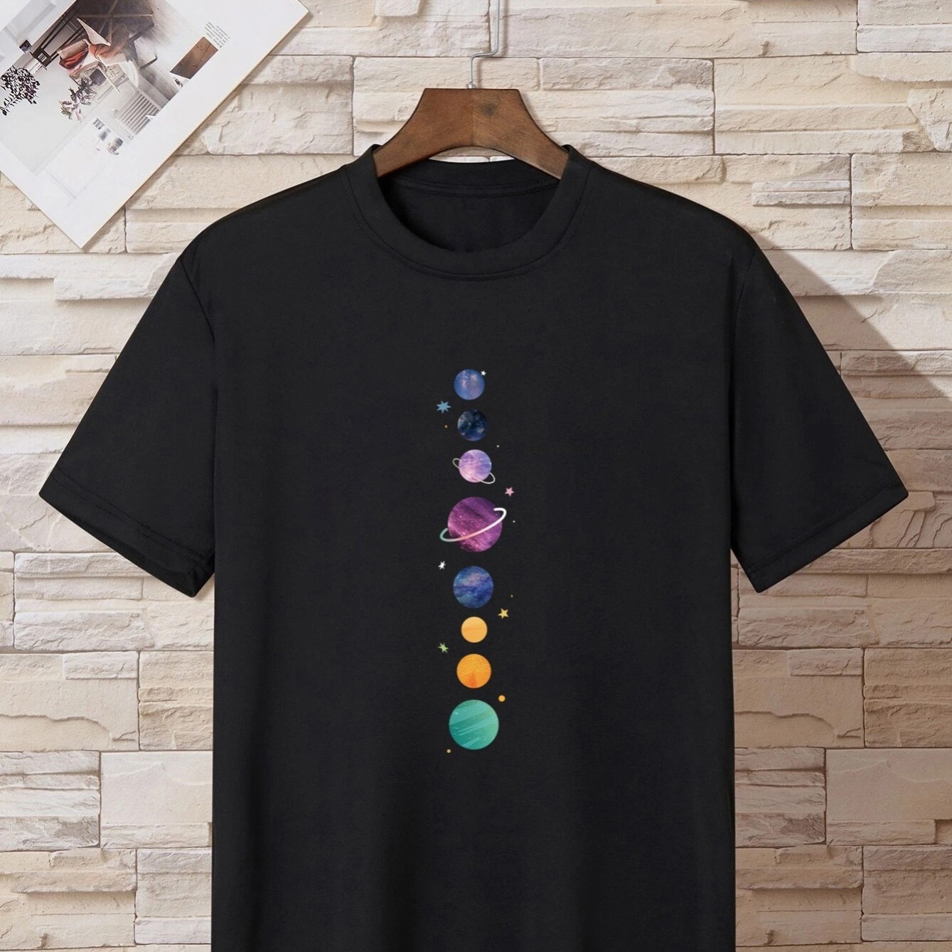 

Men's The 8 Planetary Line Graphic Loose Casual Short Sleeve T-shirt Couple T-shirt