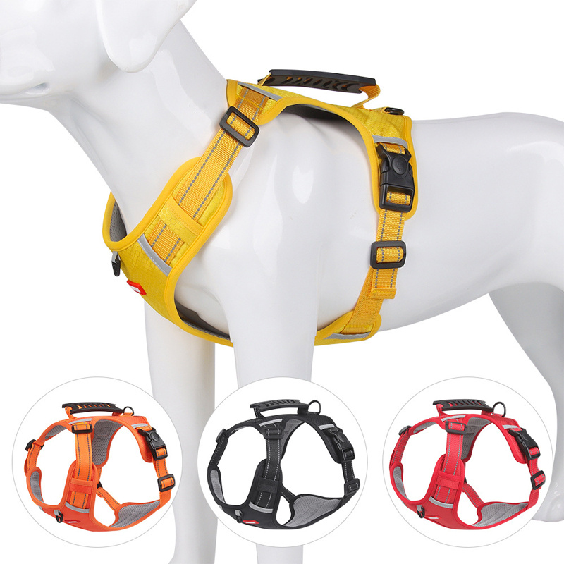 

Adjustable No-pull Pet Harness For Dogs And Cats - Soft Padded Harness With Easy Control Handle For Large Breeds - Prevents Choking And Pulling - Comfortable And Secure Fit