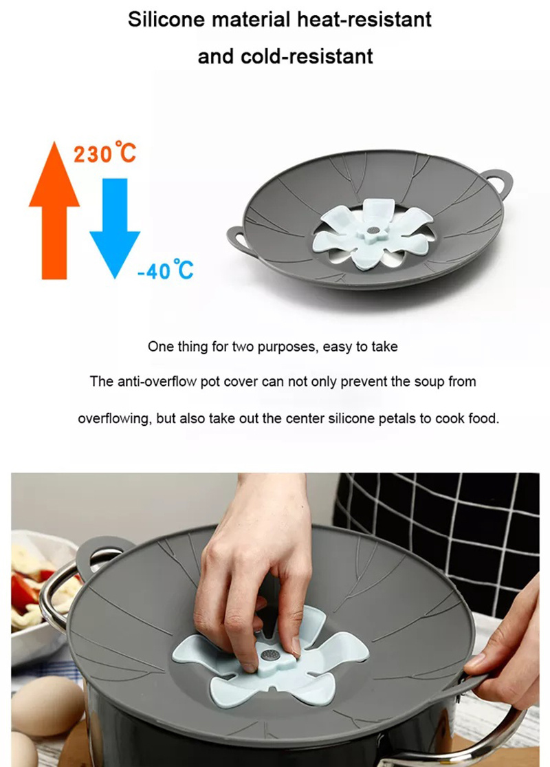 Pot Cover Spill Stopper Lid - Thicken Silicone Boil Over Spill  Safeguard,FDA Food Grade Stopper Lid Cover for Pots And Pans, BPA-free  Instant Pot