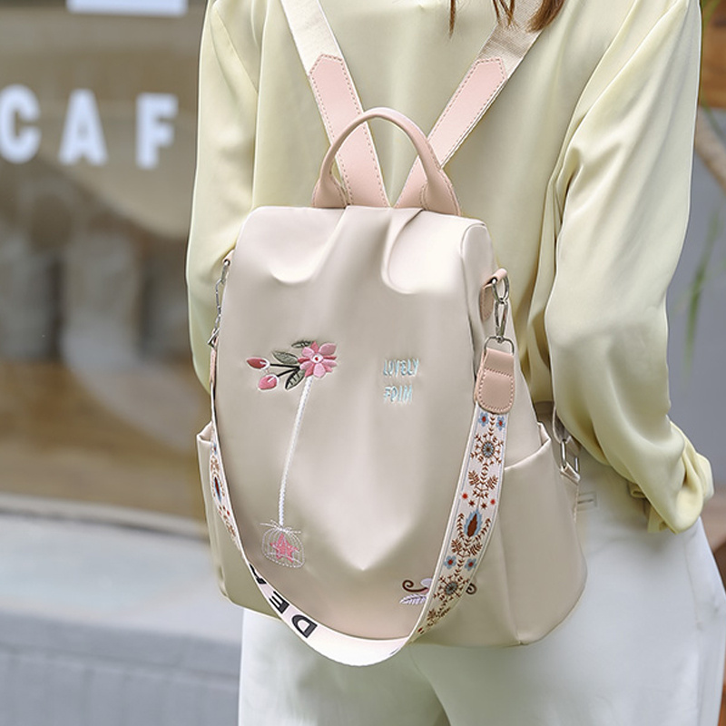 Ladies Floral Backpack Travel Leather Handbag Rucksack Shoulder