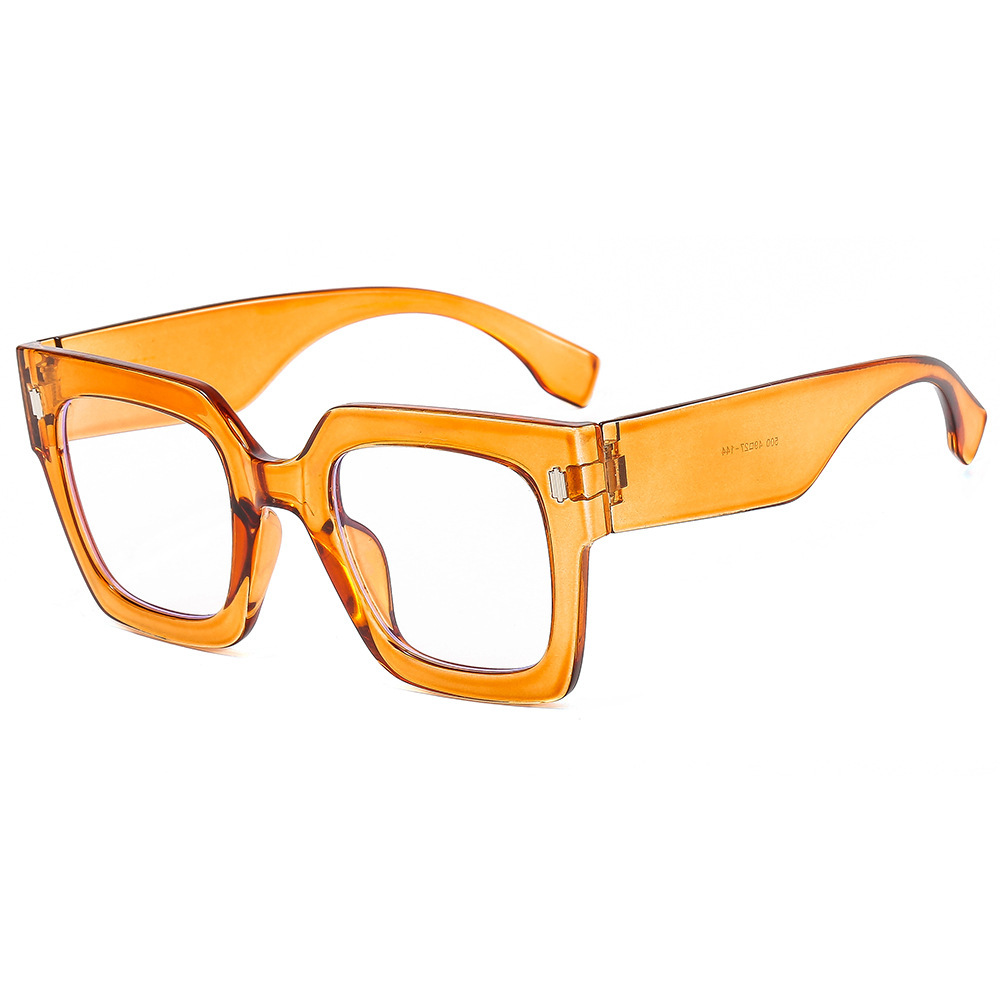 Square Large Frame Glasses Clear Lens Light Blocking Glasses Women Ladies