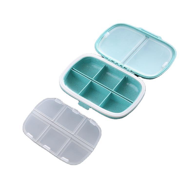 2 Pack 8 Compartments Travel Pill Organizer, Moisture-Proof Pill case for  Purse Daily Pill Box Portable Medicine Vitamin Holder Container (Blue)